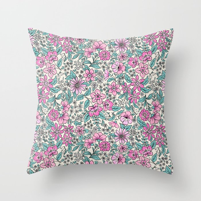Posey - purple Throw Pillow Gallery Image 1