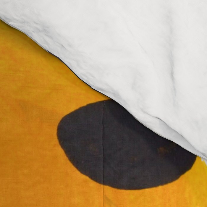 Unique Abstract Unique Mid century Modern Yellow Mustard Black Ring Dots Comforter Gallery Image 4