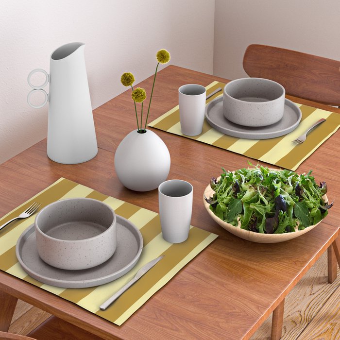 Gold Leaf Mustard and Lemon Sorbet Yellow Placemat Gallery Image 2