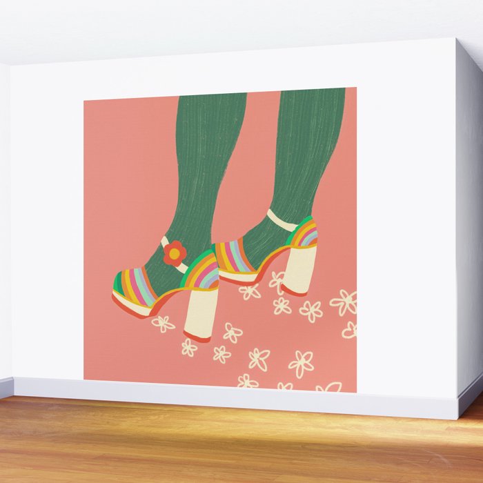 Rainbow walk: pink Wall Mural Gallery Image 2