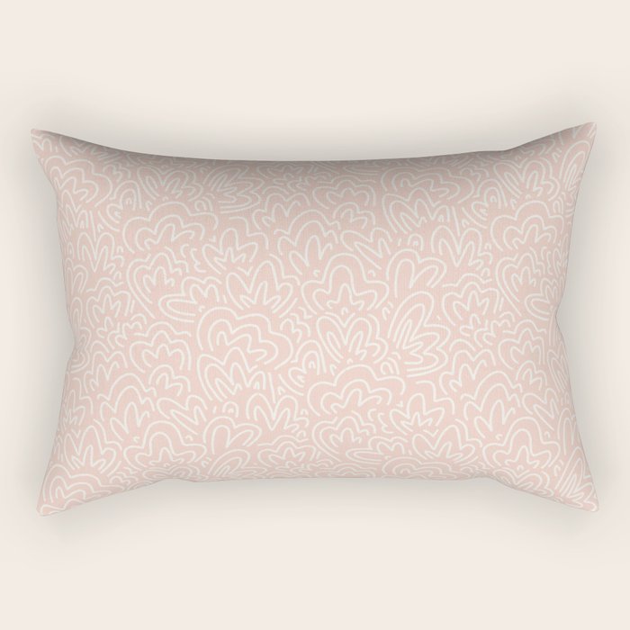 Clam Bed . Peachy Pink Rectangular Pillow Gallery Image 2