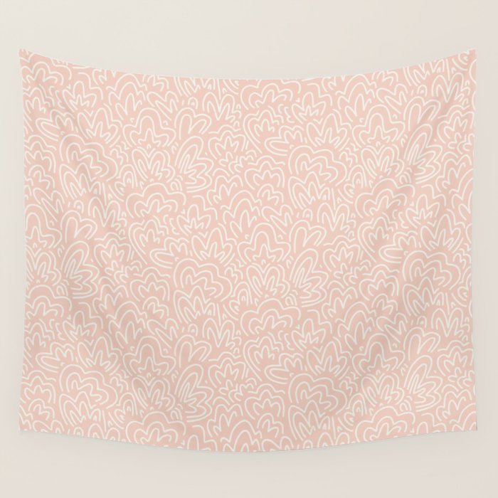 Clam Bed . Peachy Pink Wall Tapestry Gallery Image 1