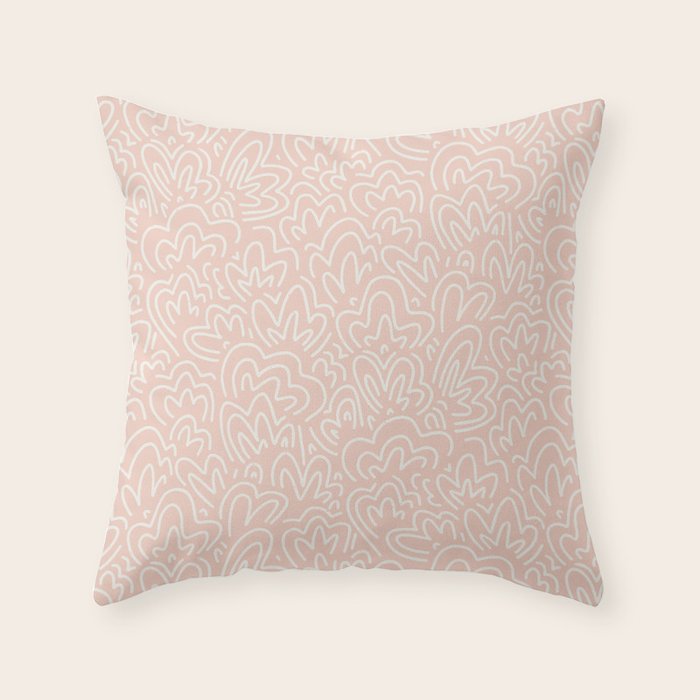 Clam Bed . Peachy Pink Throw Pillow Gallery Image 6