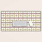 Windowpane Plaid - Olive Green and Burgundy Desk Mat Gallery Image 1