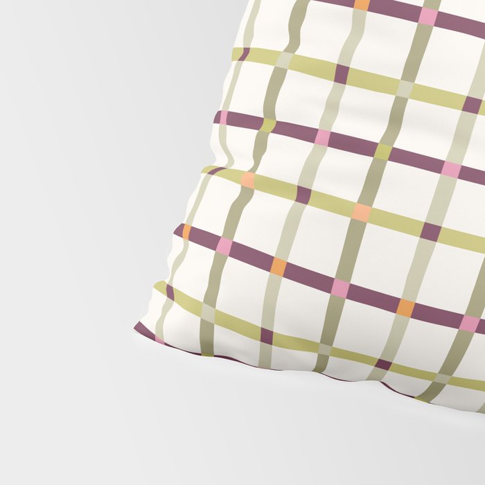 Windowpane Plaid - Olive Green and Burgundy Pillow Sham Gallery Image 4