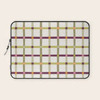 Windowpane Plaid - Olive Green and Burgundy Laptop Sleeve Gallery Image 1