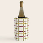 Windowpane Plaid - Olive Green and Burgundy Wine Chiller Gallery Image 1