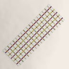 Windowpane Plaid - Olive Green and Burgundy Yoga Mat Gallery Image 1
