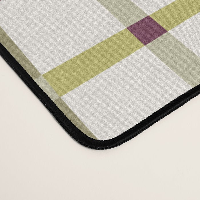 Windowpane Plaid - Olive Green and Burgundy Desk Mat Gallery Image 4