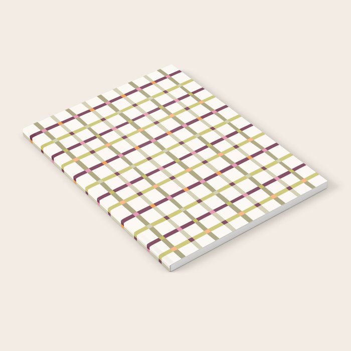Windowpane Plaid - Olive Green and Burgundy Notebook Gallery Image 1