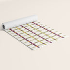 Windowpane Plaid - Olive Green and Burgundy Yoga Mat Gallery Image 2