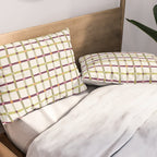 Windowpane Plaid - Olive Green and Burgundy Pillow Sham Gallery Image 2