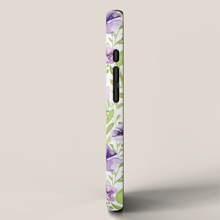 Watercolor/Ink Purple Floral Painting iPhone Case Gallery Image 2