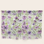 Watercolor/Ink Purple Floral Painting Wall Hanging Gallery Image 1