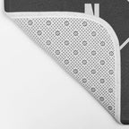 PNW Pacific Northwest Compass - White on Black Minimal Bath Mat Gallery Image 2