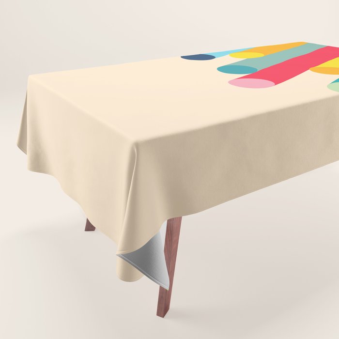 Retro Mid Century Beams | Bauhaus Geometric Pattern Tablecloth Gallery Image 1