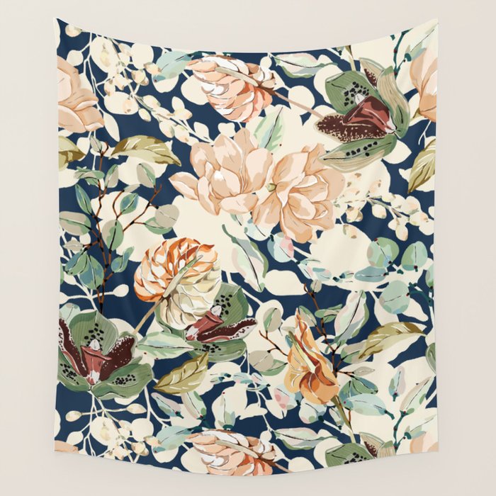 Lush colorful exotic garden D Wall Tapestry Gallery Image 1