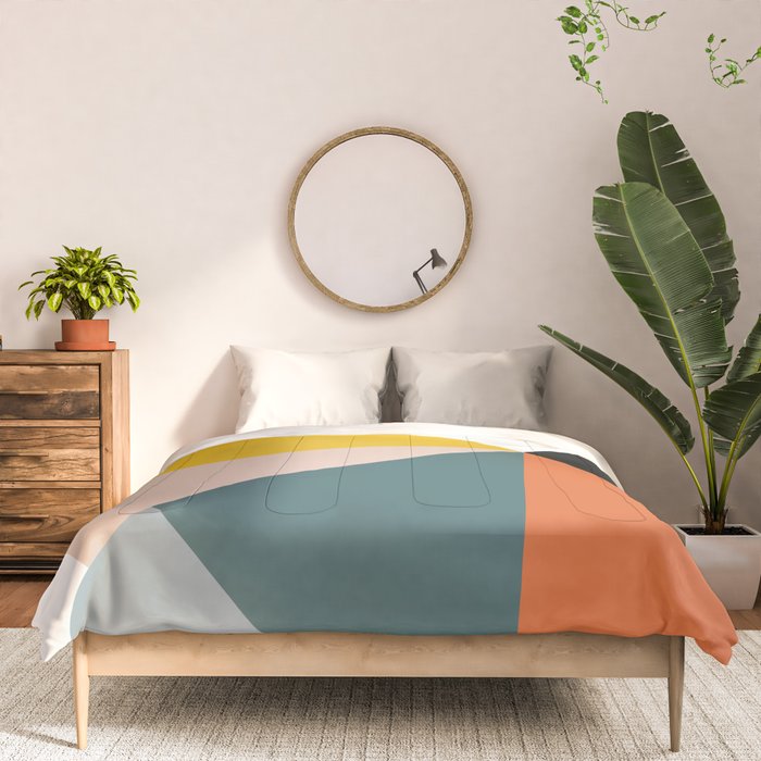 Triangles abstract colorful art Comforter Gallery Image 3