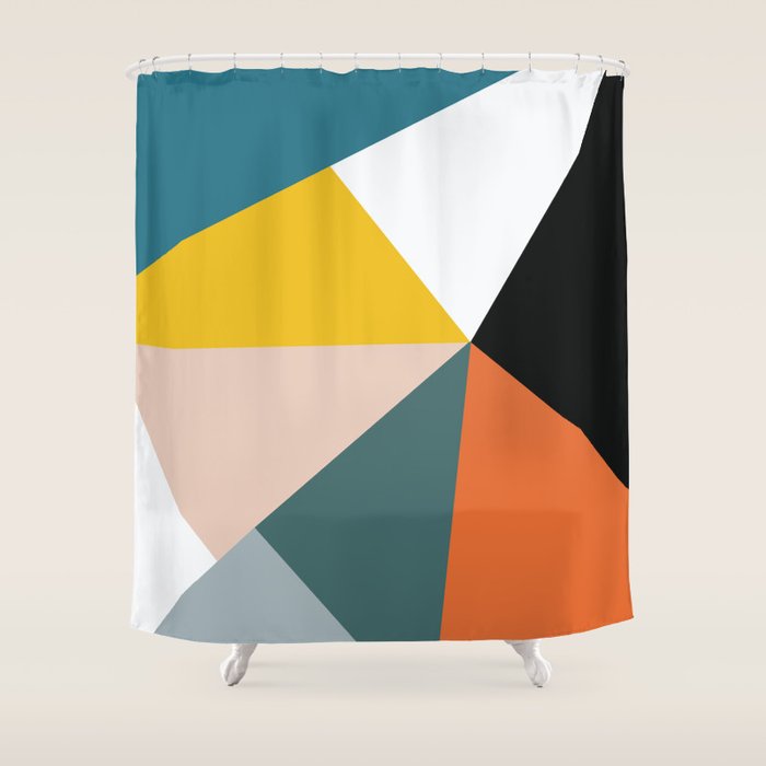 Triangles abstract colorful art Shower Curtain Gallery Image 1