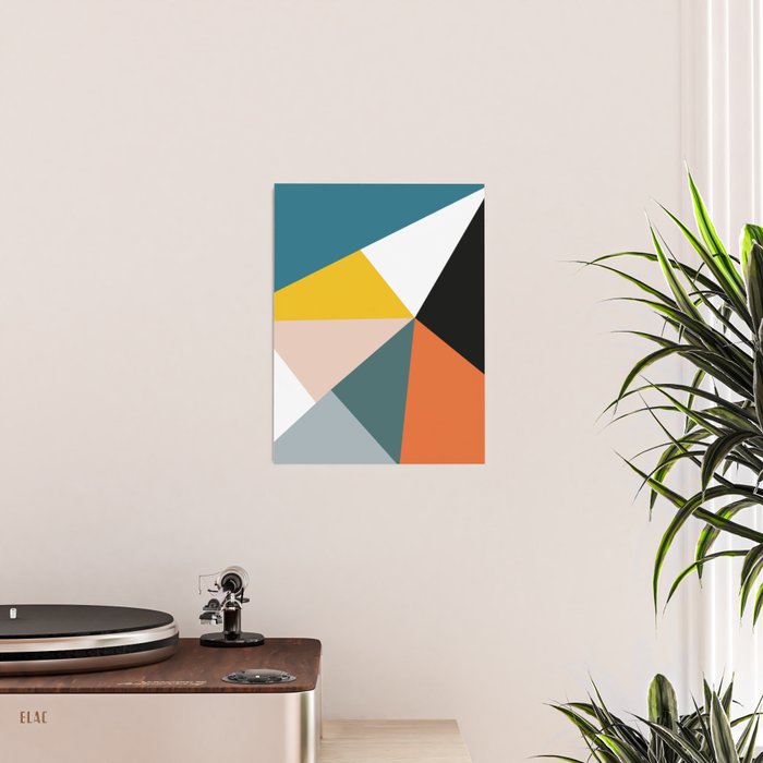 Triangles abstract colorful art Poster Gallery Image 2