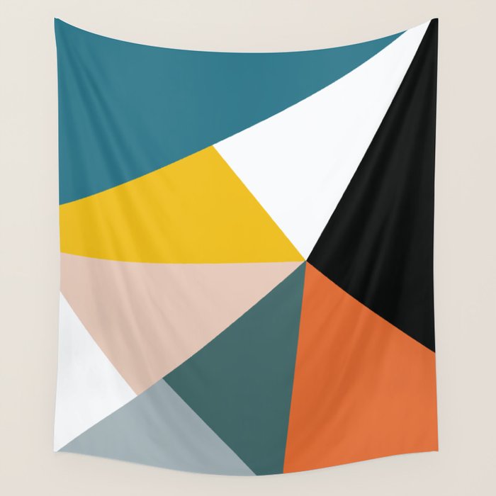 Triangles abstract colorful art Wall Tapestry Gallery Image 4