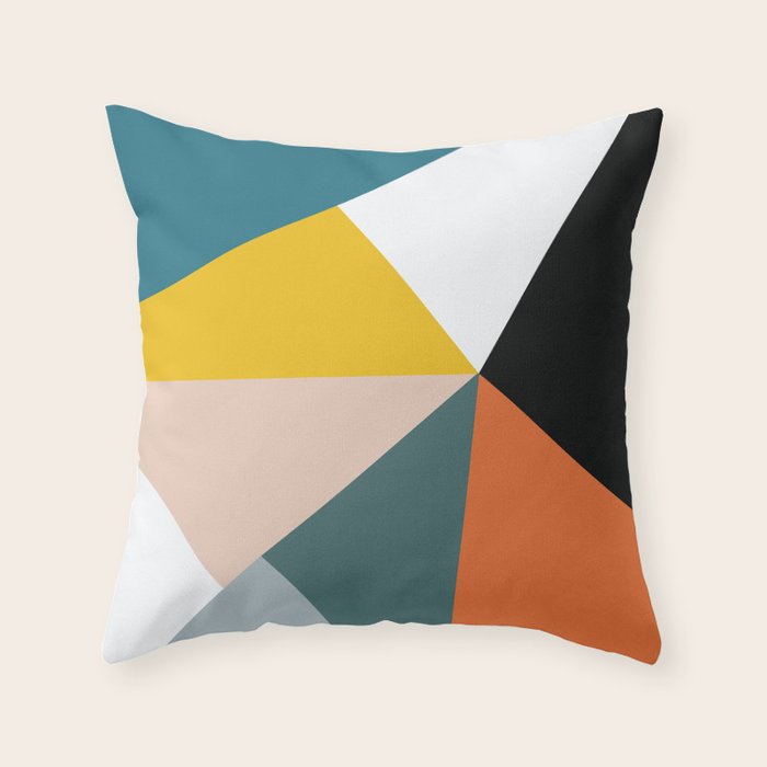 Triangles abstract colorful art Throw Pillow Gallery Image 6