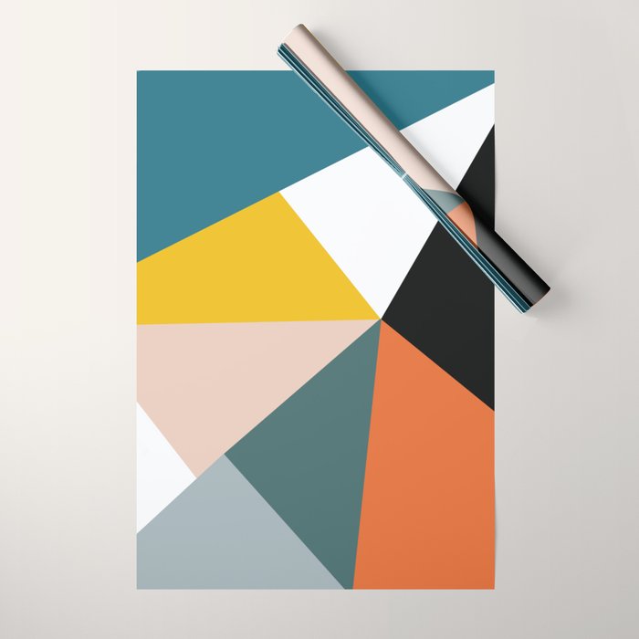 Triangles abstract colorful art Wrapping Paper Gallery Image 1