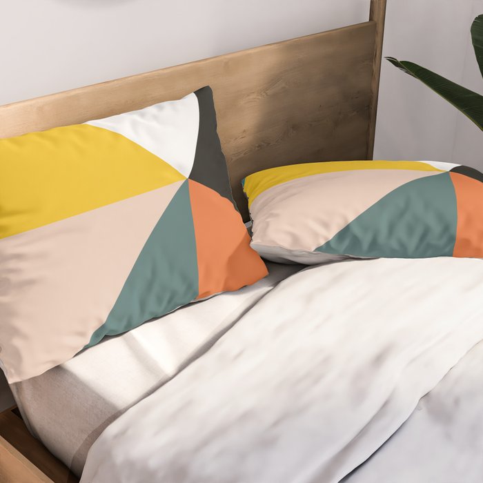 Triangles abstract colorful art Pillow Sham Gallery Image 2