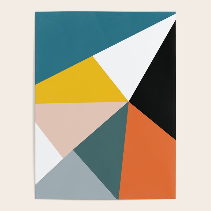 Triangles abstract colorful art Poster Gallery Image 1