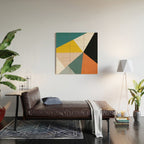 Triangles abstract colorful art Wood Wall Art Gallery Image 2