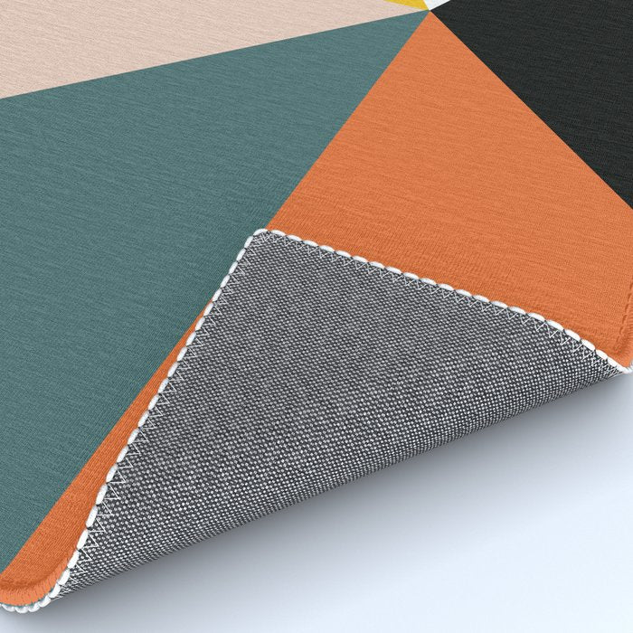 Triangles abstract colorful art Rug Gallery Image 4