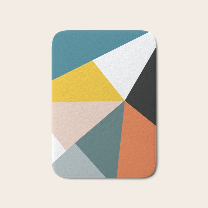 Triangles abstract colorful art Bath Mat Gallery Image 1