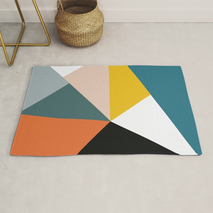 Triangles abstract colorful art Rug Gallery Image 1