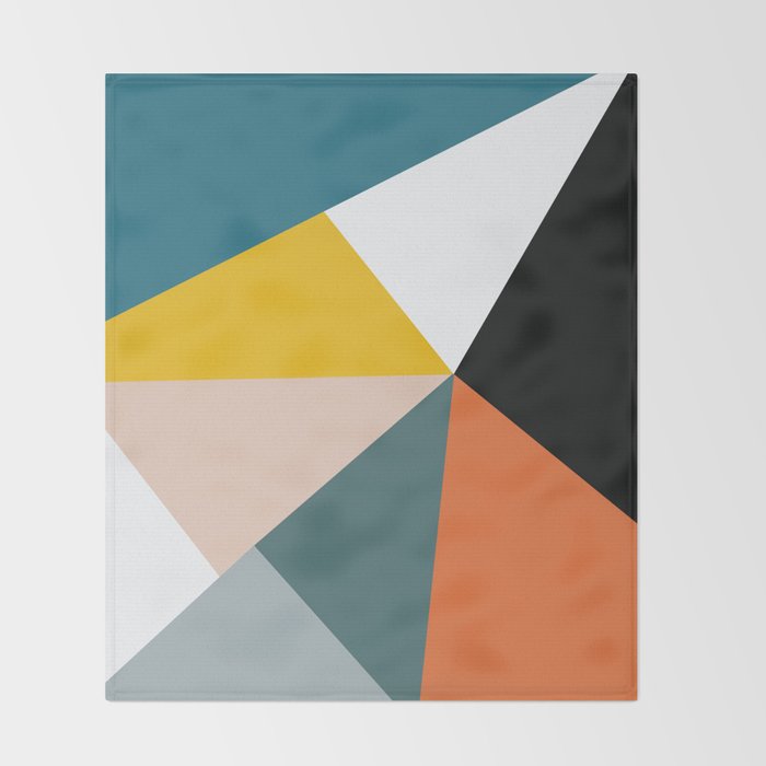 Triangles abstract colorful art Throw Blanket Gallery Image 2