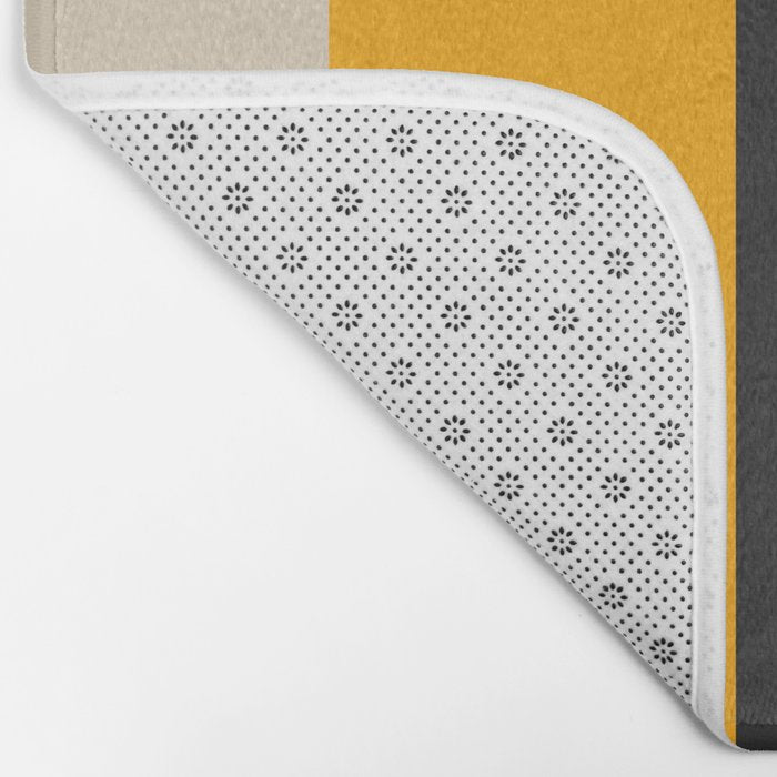 Complementary Blue & Yellow Colorful Geometric Pattern Bath Mat Gallery Image 2