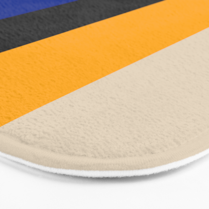 Complementary Blue & Yellow Colorful Geometric Pattern Bath Mat Gallery Image 3