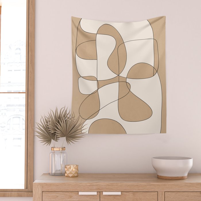 Abstract line art 25 Wall Tapestry Gallery Image 2
