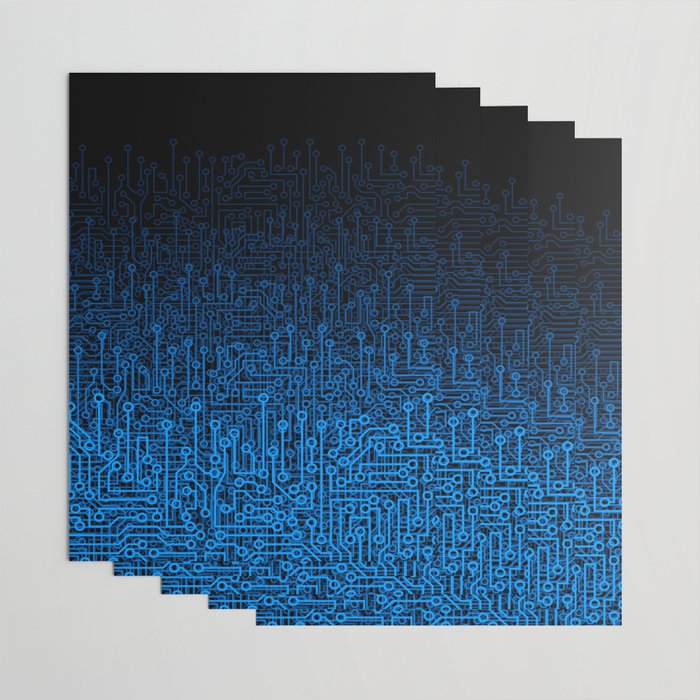 Reboot III BLUE Computer Circuit Board Pattern Wrapping Paper Gallery Image 3