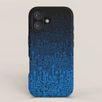 Reboot III BLUE Computer Circuit Board Pattern iPhone Case Gallery Image 1