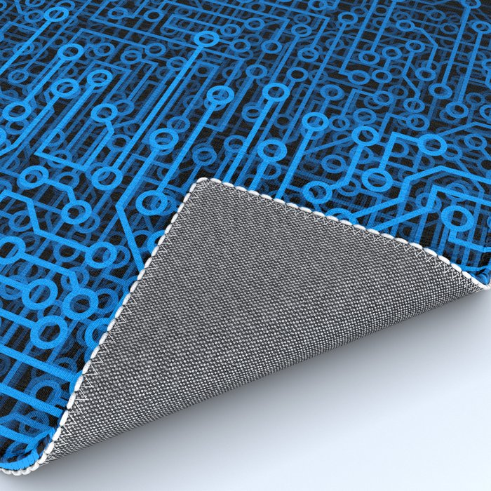 Reboot III BLUE Computer Circuit Board Pattern Rug Gallery Image 4