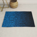 Reboot III BLUE Computer Circuit Board Pattern Rug Gallery Image 1
