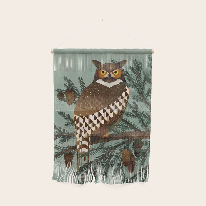 Horned Owl in the Pines Wall Hanging Gallery Image 1