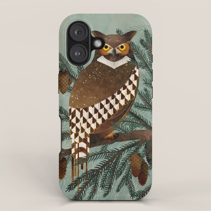 Horned Owl in the Pines iPhone Case Gallery Image 1