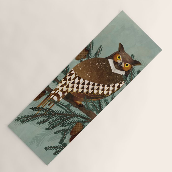 Horned Owl in the Pines Yoga Mat Gallery Image 1