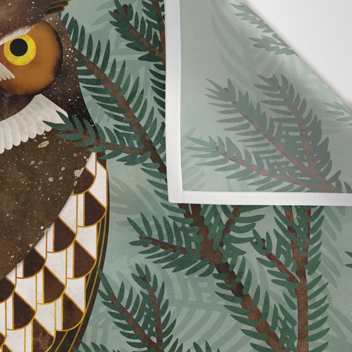 Horned Owl in the Pines Wall Tapestry Gallery Image 3