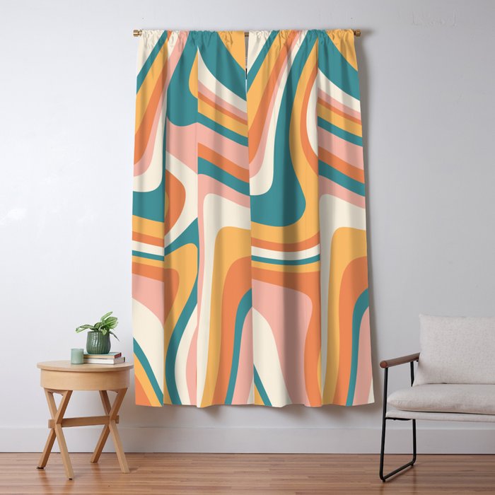 Abstract Wavy Stripes LXIII Window Curtain Gallery Image 1