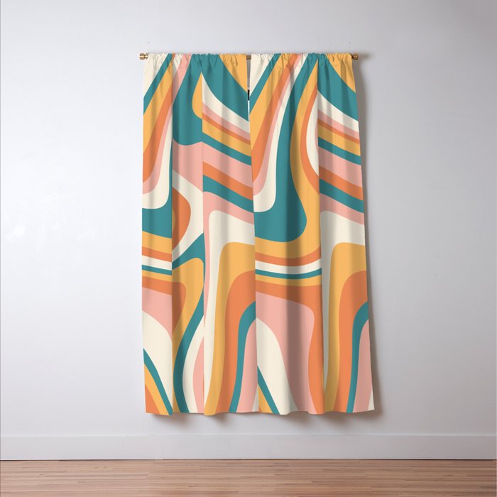 Abstract Wavy Stripes LXIII Window Curtain Gallery Image 3