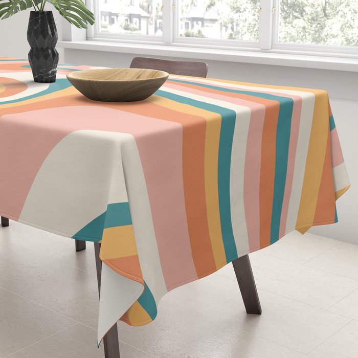 Abstract Wavy Stripes LXIII Tablecloth Gallery Image 3