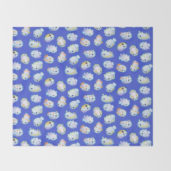 White sea slug Throw Blanket Gallery Image 2