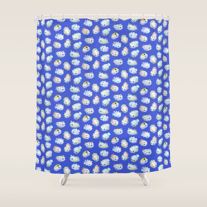 White sea slug Shower Curtain Gallery Image 1
